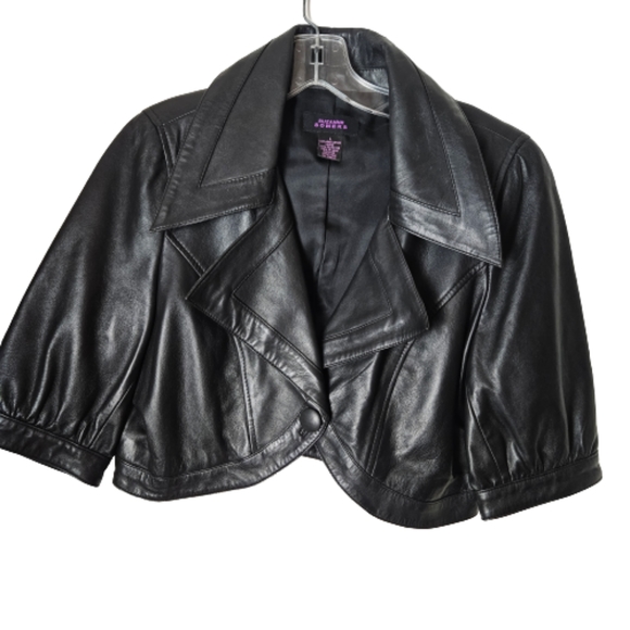 Jackets & Blazers - Suzanne Somers Women Wide Collar Crop Black Jacket Size Large